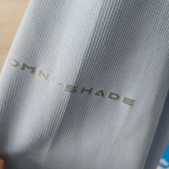Columbia Mens Blood N Guts LS Tee Omni Shield Shade UPF 30 Light Blue Size M NEW - Picture 15 of 16